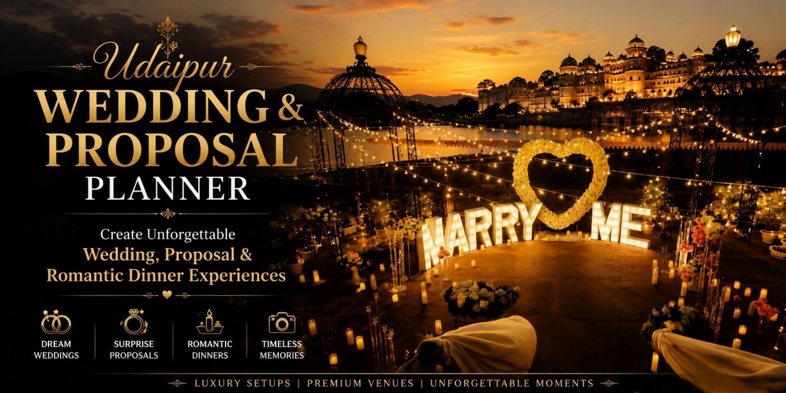 Udaipur Wedding & Proposal Planner: Create Unforgettable Wedding, Proposal & Romantic Dinner Experiences