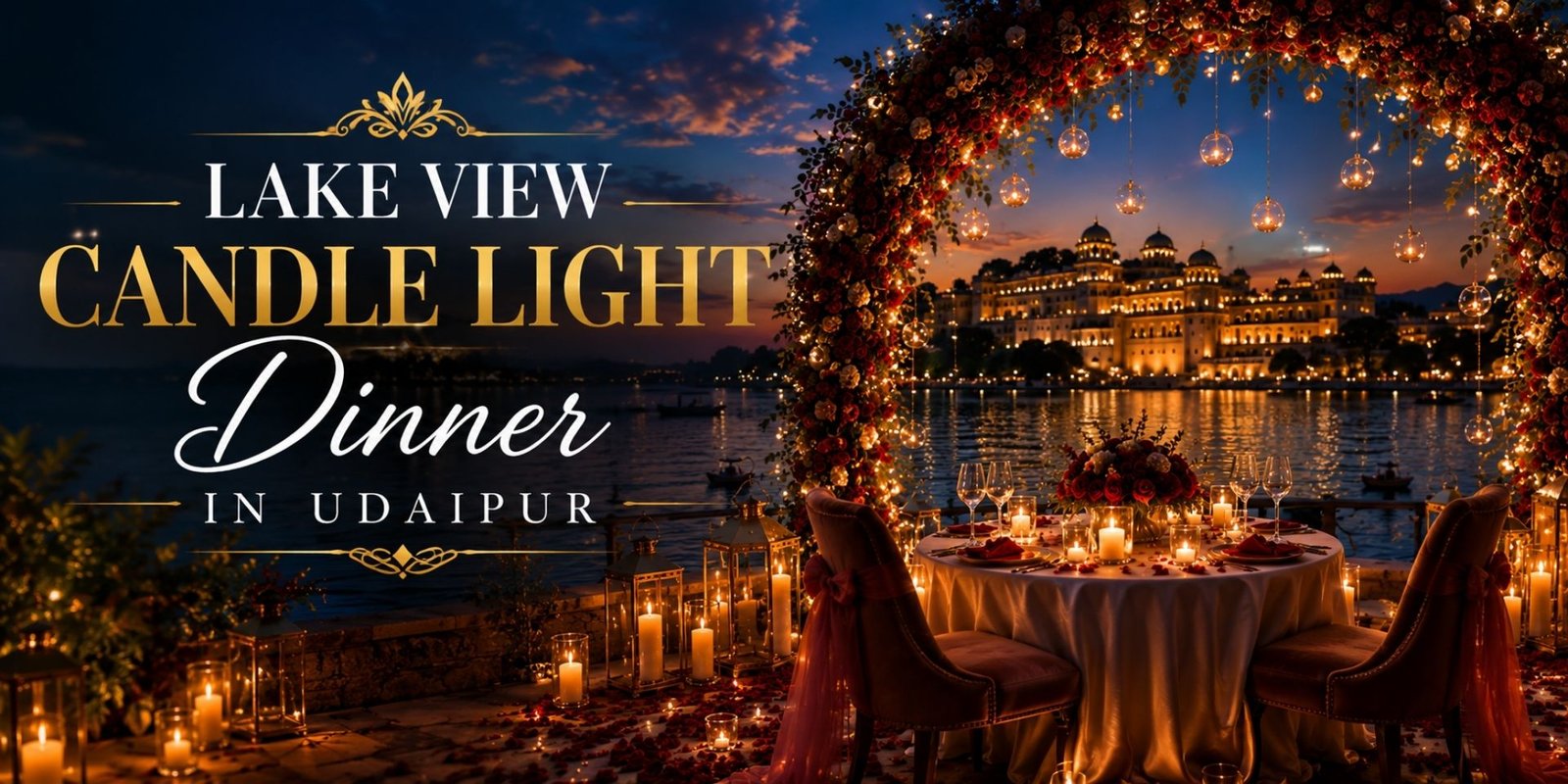 Lake View Candle Light Dinner in Udaipur | Wedding & Surprise Proposal Planning by Surprise Planner
