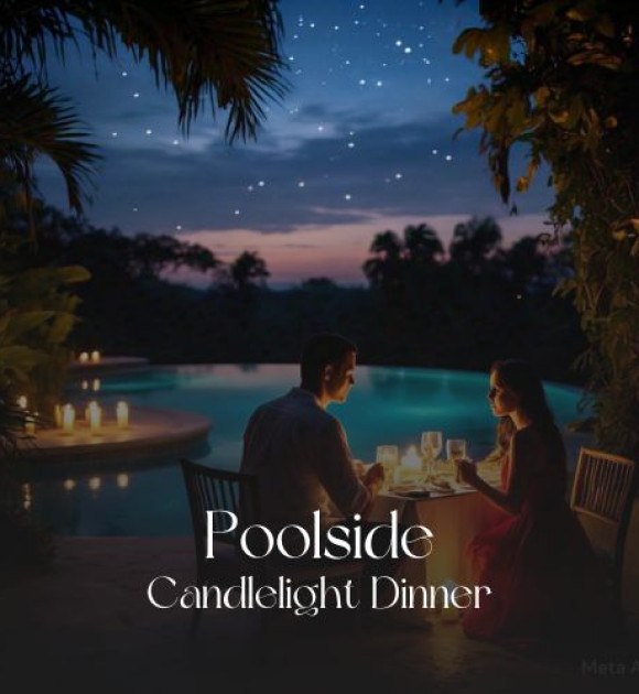 poolside candlelight dinner