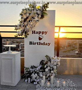Elegant Rooftop Birthday Dinner Setup