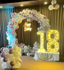Purple and White Theme Birthday Ring Decoration