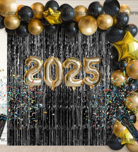 New Year Balloon Arch Wall Decoration