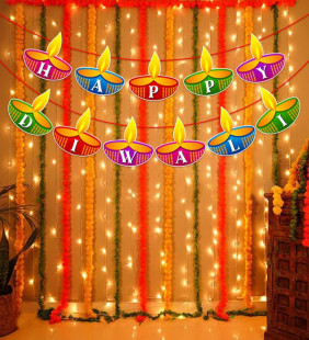 Joyful Happy Diwali Backdrop Decoration