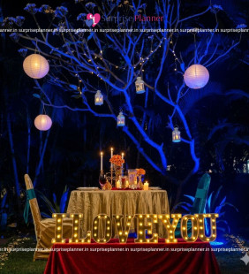 Private Garden And Open Air Candle Light Dinner at Sanskar Resort
