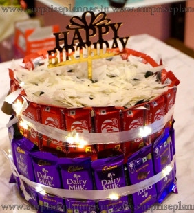 Kitkat and Dairy Milk Chocolate Birthday Cake Tower