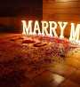 Proposal Setup WIth Big Marry Me Letters