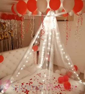 Decoration with Romantic Room Canopy And Balloon 