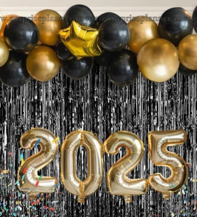 New Year Balloon Arch Wall Decoration